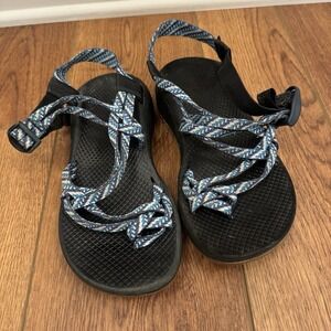 Chaco ZX/2 Classic Women's Size 8 Double Strap Toe Loop Blue Black Sport Sandals